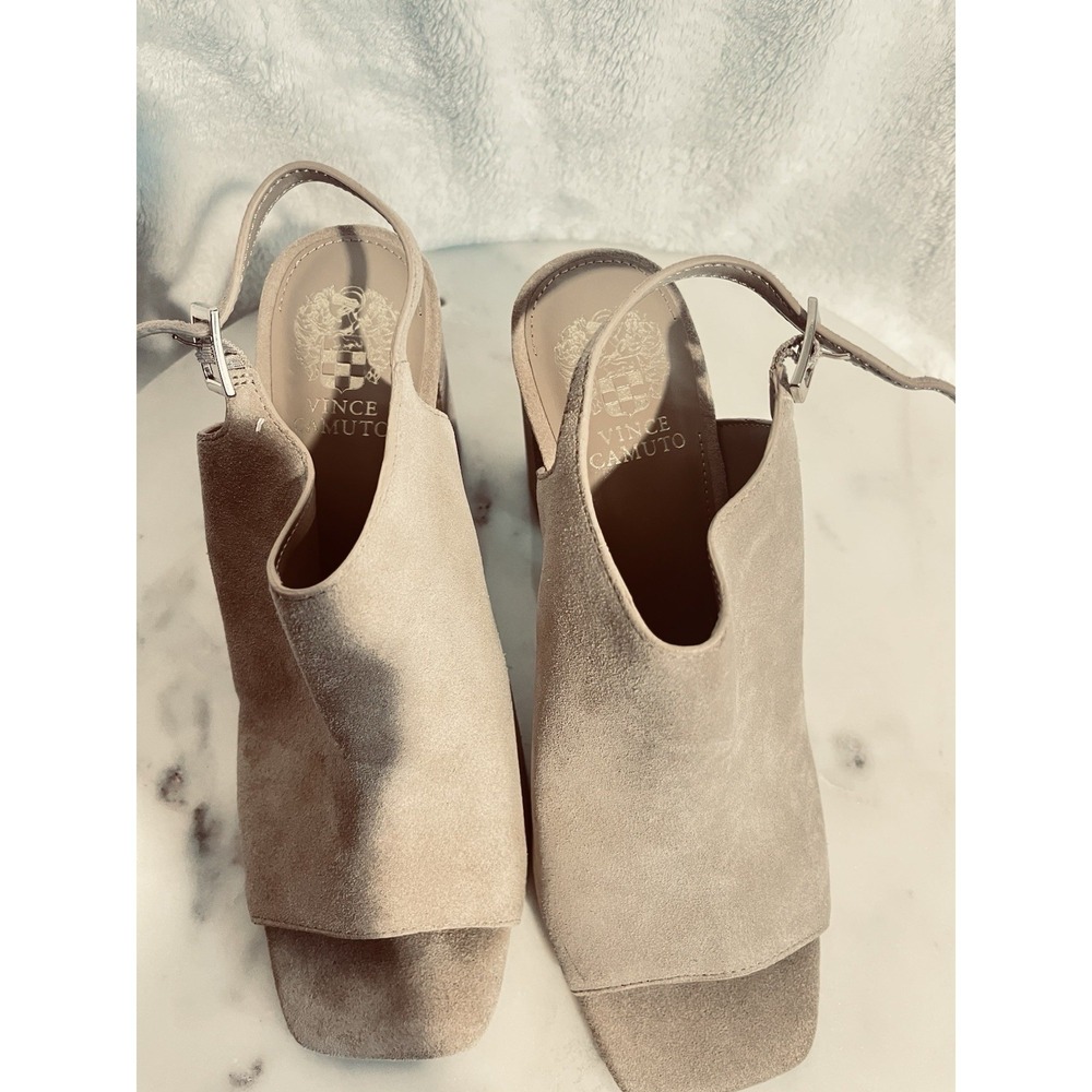 Vince Camuto Women's 8.5 Tan Leather Stiletto Heels Slip‑On Pumps NWOB - Picture 9 of 10